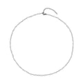 White Glass Beaded Station Necklace 20-22 Inches in Stainless Steel - Sticky add to cart bar