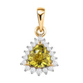 Luxoro 14K Yellow Gold AAA Natural Canary Tourmaline and G-H I2 Diamond Halo Pendant 1.00 ctw - Sticky add to cart bar