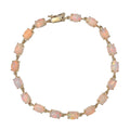LUXORO 10K Yellow Gold Premium Ethiopian Welo Opal Link Bracelet (6.50 In) 2.15 Grams 8.40 ctw - Sticky add to cart bar