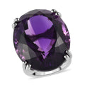 TLV African Amethyst Solitaire Ring in Platinum Over Sterling Silver (Size 10.0) (8.15 g) 50.40 ctw - Sticky add to cart bar
