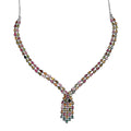 AAA Multi-Tourmaline Necklace in Platinum Over Sterling Silver, Waterfall Necklace, Wedding Gifts For Her (18 Inches) 19.20 ctw - Sticky add to cart bar