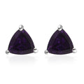 African Amethyst Solitaire Stud Earrings in Stainless Steel 1.00 ctw - Sticky add to cart bar