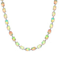 Doorbuster Premium American Natural Sleeping Beauty Turquoise Tennis Necklace 18 Inches in Platinum Over Sterling Silver 18.50 Grams 42.40 ctw - Sticky add to cart bar
