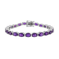 Doorbuster Amethyst Tennis Bracelet in Rhodium Over Sterling Silver (7.25 In) 8.50 Grams 15.60 ctw - Sticky add to cart bar