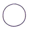 Doorbuster Amethyst Tennis Necklace (18 Inches) in Rhodium Over Sterling Silver (16 g) 43.50 ctw - Sticky add to cart bar