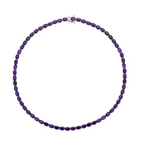Doorbuster Amethyst Tennis Necklace (18 Inches) in Rhodium Over Sterling Silver (16 g) 43.50 ctw