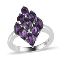 Amethyst Cluster Ring in Stainless Steel 1.85 ctw - Sticky add to cart bar