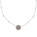 14K White and Rose Gold Natural Pink and White Diamond Necklace 18 Inches 4.60 Grams 0.90 ctw - Sticky add to cart bar