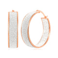 14K RG Over Sterling Silver Stardust Hoop Earrings (3.90 g) - Sticky add to cart bar