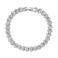 Simulated Diamond Braid Layer Bracelet in Silvertone (6.75 In) - Sticky add to cart bar