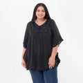 Tamsy Black V-Shape Kaftan - One Size Fits Most - Sticky add to cart bar