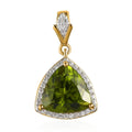 Premium Peridot and White Zircon Pendant in Vermeil Yellow Gold Over Sterling Silver 3.65 ctw - Sticky add to cart bar