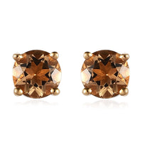 Golden Scapolite Solitaire Stud Earrings in Vermeil Yellow Gold Over Sterling Silver 0.75 ctw