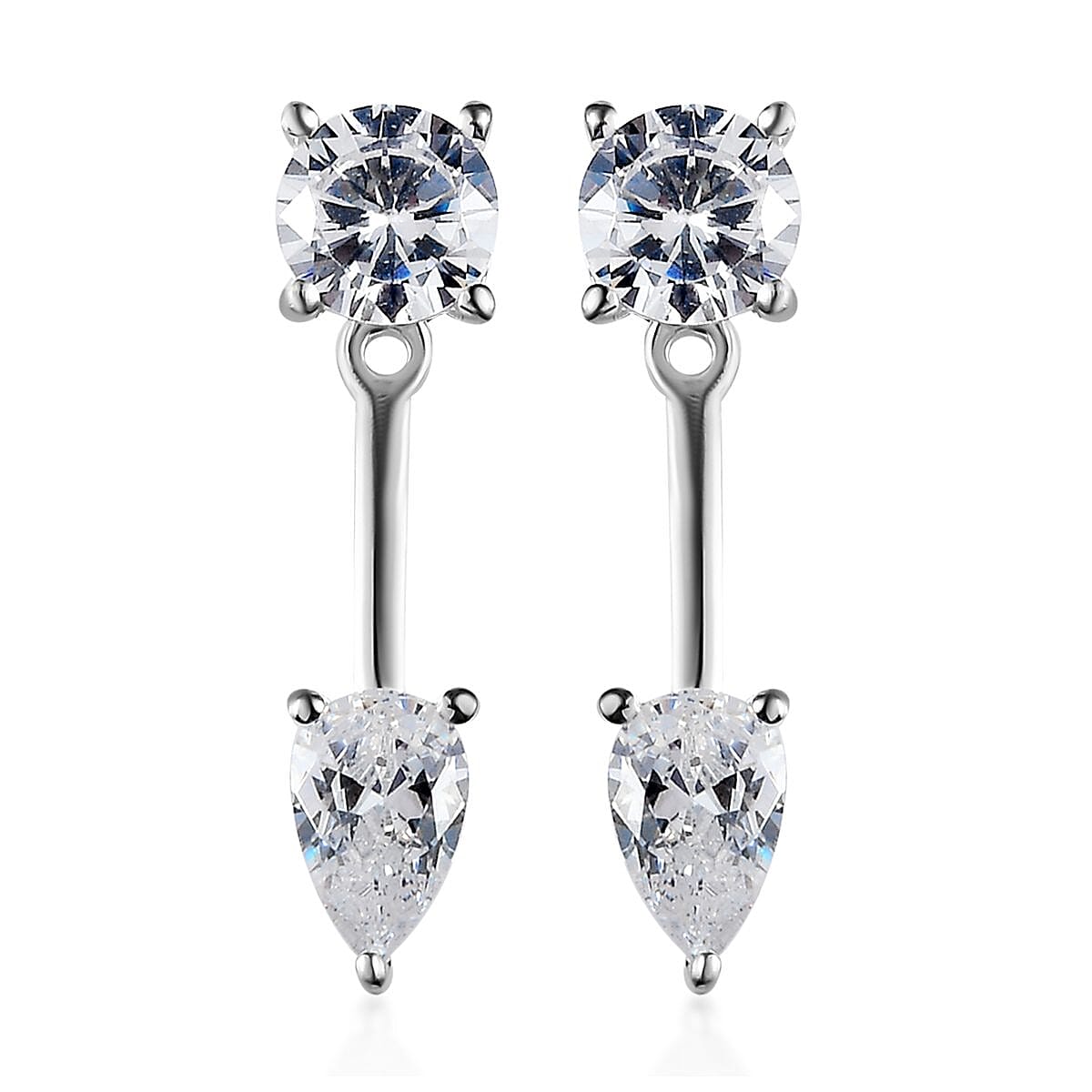Simulated Diamond Earrings in Sterling Silver 2.90 ctw