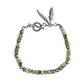 Artisan Crafted Sonoran Gold Turquoise Beaded Toggle Clasp Bracelet in Sterling Silver (7.25 In) 20.25 ctw - Sticky add to cart bar