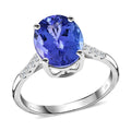 Doorbuster Certified & Appraised ILIANA 18K White Gold AAA Tanzanite and G-H SI Diamond Ring 2.70 Grams 3.50 ctw - Sticky add to cart bar