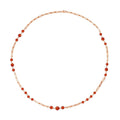 Lapis Lazuli Beaded Station and Paper Clip Chain Necklace (30 Inches) in Stainless Steel 50.00 ctw - Sticky add to cart bar