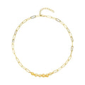 White Freshwater Pearl 7-9mm Paper Clip Chain Necklace 18-20Inches in Silvertone - Sticky add to cart bar