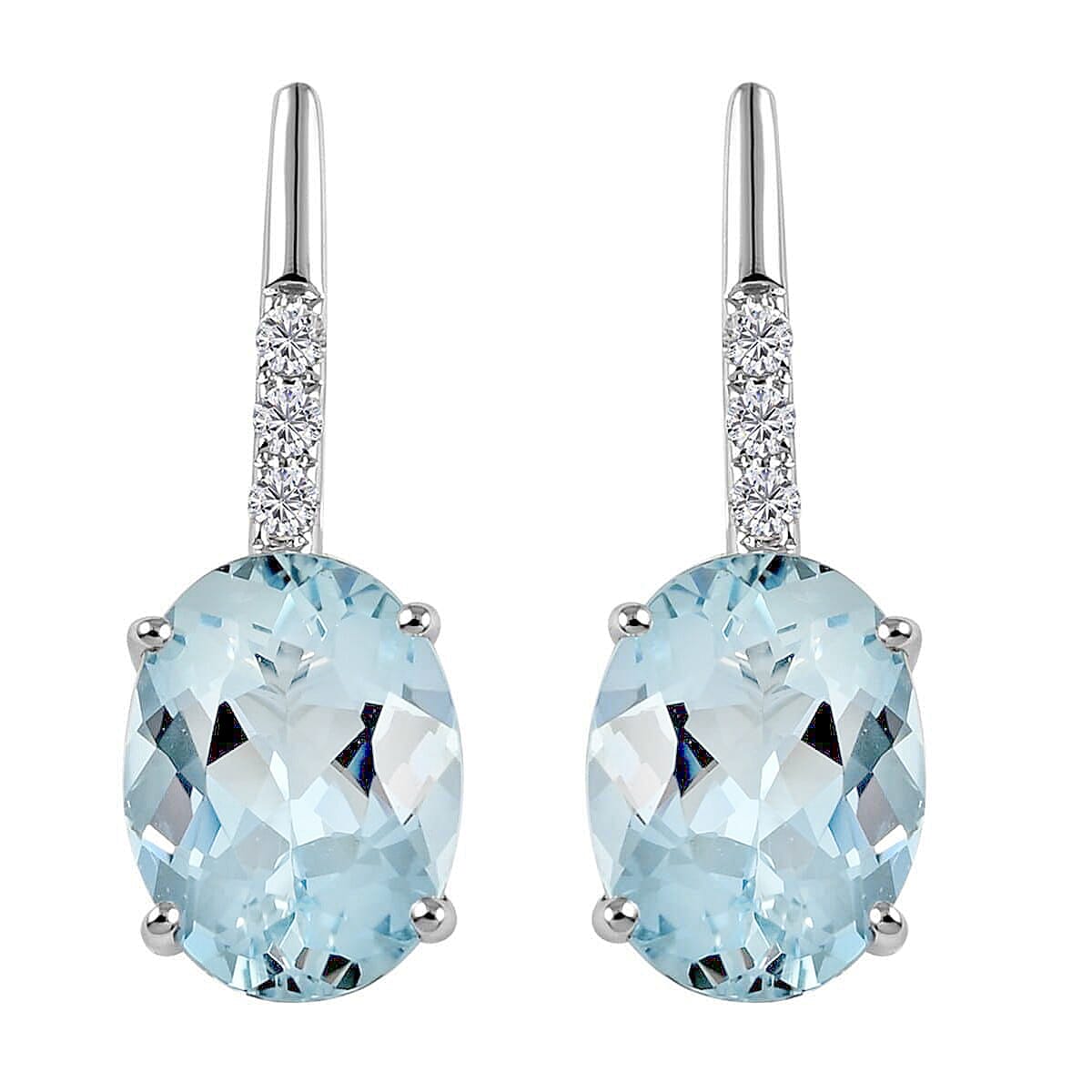 Certified & Appraised Iliana 18K White Gold AAA Santa Maria Aquamarine and G-H SI Diamond Earrings 2.50 ctw