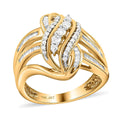 NY Closeout 10K Yellow Gold Diamond I I3 Swirl Fashion Band Ring 5 Grams 0.50 ctw - Sticky add to cart bar