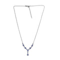 AAA Tanzanite and White Zircon Necklace 18-20 Inches in Platinum Over Sterling Silver 3.35 ctw - Sticky add to cart bar