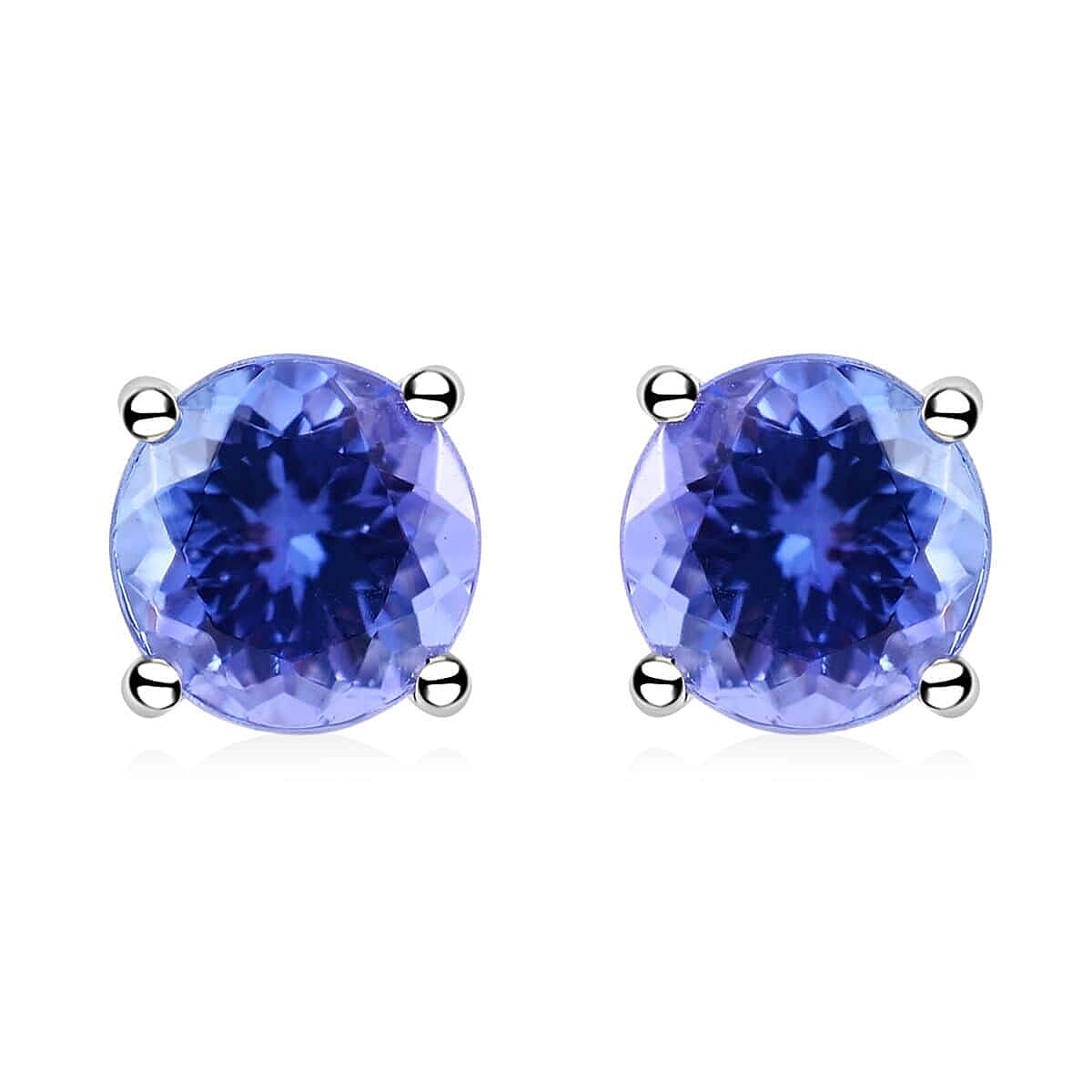Certified and Appraised 950 Platinum AAAA Tanzanite 1.10 ctw Stud Earrings , Tanzanite Earrings, Solitaire Studs,Platinum Earrings