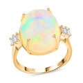 Doorbuster ILIANA 18K Yellow Gold AAA Ethiopian Welo Opal and G-H SI Diamond Ring 3.76 Grams 7.75 ctw - Sticky add to cart bar