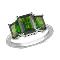 Natural Chrome Diopside 3 Stone Ring in Platinum Over Sterling Silver 2.65 ctw - Sticky add to cart bar