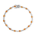 Viceroy Spessartine Garnet and Natural White Zircon Bracelet in Platinum Over Sterling Silver (6.50 In) 7.65 Grams 4.65 ctw - Sticky add to cart bar