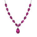 Radiant Orchid Quartz (Triplet) Drop Necklace 18 Inches in Platinum Over Sterling Silver 25.75 ctw - Sticky add to cart bar