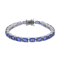 Color Change Fluorite Tennis Bracelet in Rhodium Over Sterling Silver (7.25 In) 11.90 Grams 25.35 ctw