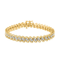 Diamond 2.00 ctw Bracelet, 14K Yellow Gold Over Sterling Silver Bracelet, Diamond Jewelry (7.25 In)