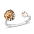 Brazilian Citrine November Birthstone Anxiety Spinner Openable Band Ring in Platinum Over Sterling Silver (Medium Adjustable Size 6-8) (Size 5.0) 0.70 ctw - Sticky add to cart bar