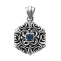 Bali Legacy Swiss Blue Topaz Floral Pendant in Sterling Silver 0.40 ctw - Sticky add to cart bar