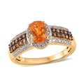 Viceroy Spessartine Garnet, Natural White Zircon and Brown Zircon Ring in Vermeil Yellow Gold Over Sterling Silver 1.75 ctw - Sticky add to cart bar
