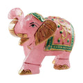 Artistic Elephant Figurine Natural Pink Rose Quartz Stone Gold Hand Painted Handmade Decorative Showpiece - Sticky add to cart bar
