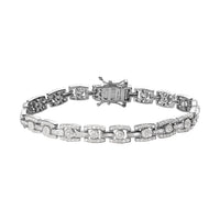 TLV Diamond Bracelet in Platinum Over Sterling Silver (7.25 In) (13.90 g) 2.90 ctw