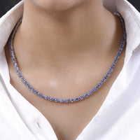 TLV Tanzanite Tennis Necklace (18 Inches) in Platinum Over Sterling Silver (23.40 g) 20.60 ctw