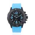 STRADA 10th ANNIVERSARY SPECIAL Japanese Movement Black Dial Watch with Blue Silicone Strap - Sticky add to cart bar
