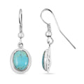 SANTA FE Style 3.40 ctw Turquoise Drop Earrings in Sterling Silver - Sticky add to cart bar