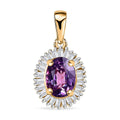 LUXORO 10K Rose Gold Premium Madagascar Purple Sapphire, Diamond (0.25 cts) (G-H, I3) Halo Pendant (Delivery in 3-5 Business Days) 1.15 ctw - Sticky add to cart bar