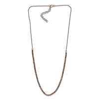 Rose Cut Natural Champagne Diamond Necklace 20 Inches in Rhodium & Vermeil Rose Gold Over Sterling Silver 4.00 ctw