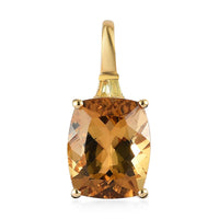 Premium Golden Scapolite and Natural Yellow Diamond Accent Solitaire Pendant in Vermeil Yellow Gold Over Sterling Silver 3.60 ctw