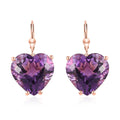 TLV Rose De France Amethyst Heart Shape Lever Back Earrings in Vermeil RG Over Sterling Silver 39.35 ctw - Sticky add to cart bar
