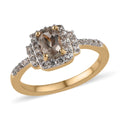 TLV AAA Turkizite, Natural White Zircon Ring in Vermeil YG Over Sterling Silver (Size 10.0) 1.25 ctw - Sticky add to cart bar