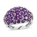 Lusaka Amethyst Cluster Ring in Platinum Over Sterling Silver (Size 10.0) 2.90 ctw - Sticky add to cart bar