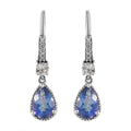 Brazilian Blue Petalite and White Zircon Dangling Earrings in Platinum Over Sterling Silver 2.35 ctw - Sticky add to cart bar