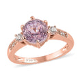 Premium Martha Rocha Kunzite and Moissanite Ring in Vermeil Rose Gold Over Sterling Silver (Size 10.0) 2.75 ctw - Sticky add to cart bar