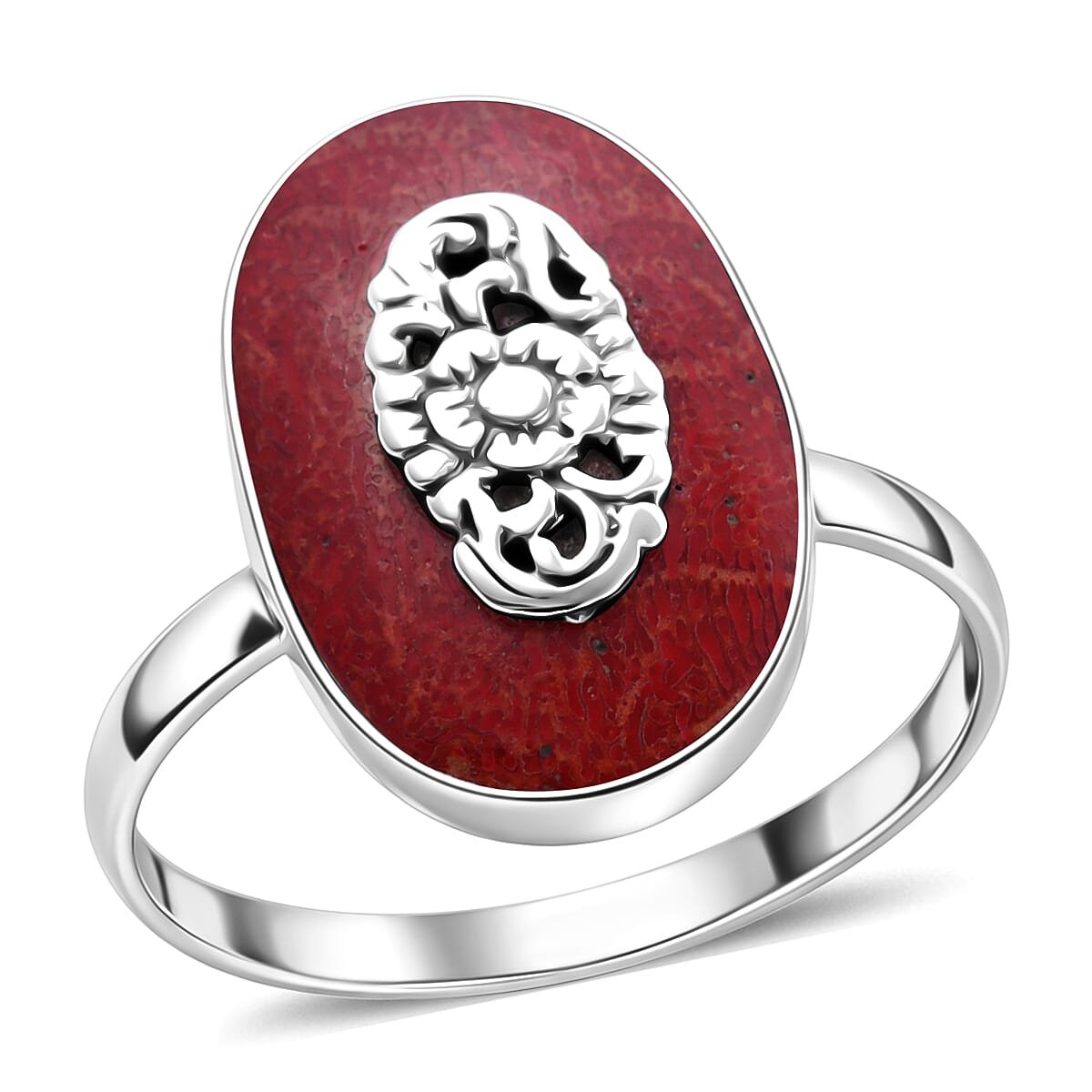 Sponge Coral Ring in Sterling Silver (Size 5.0)
