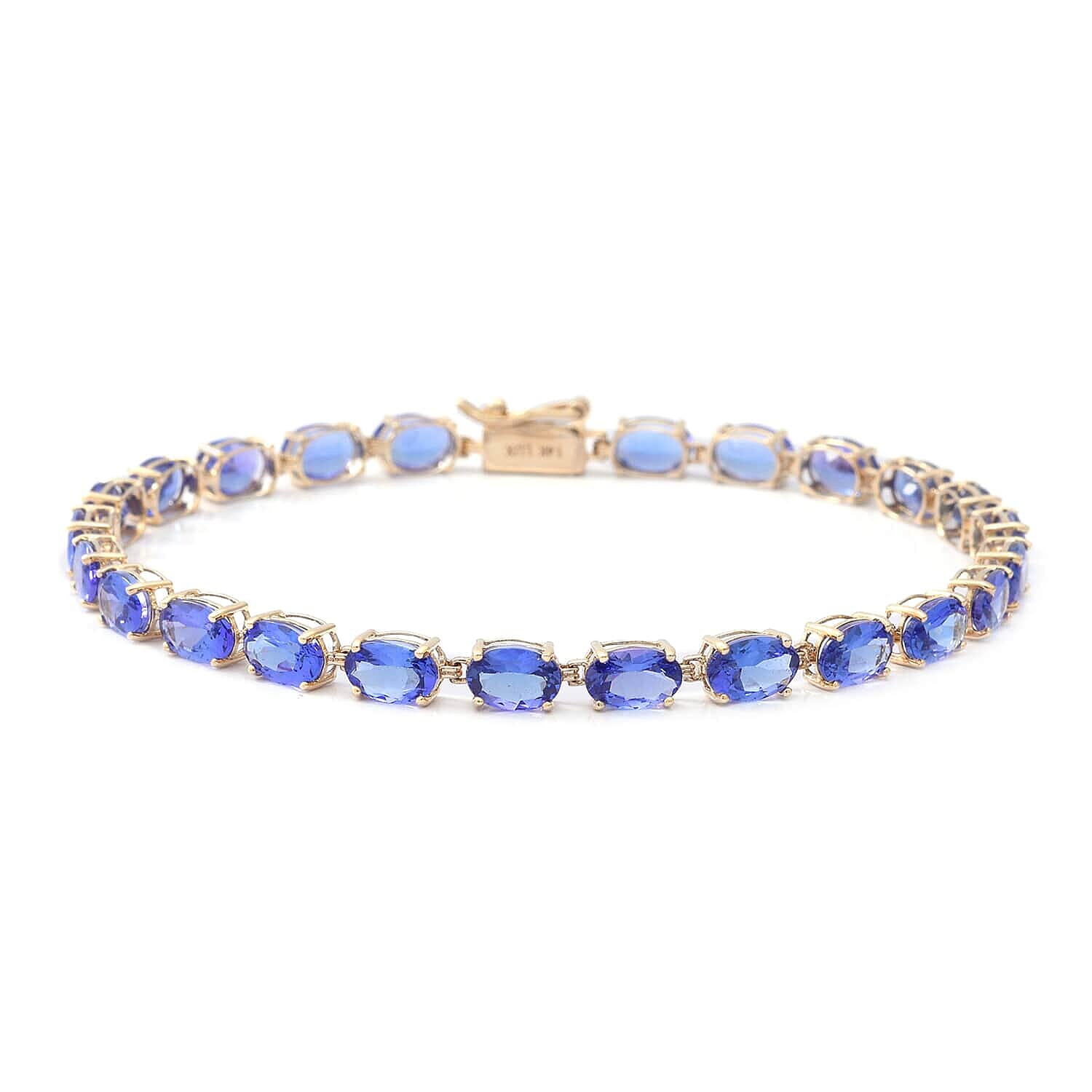 LUXORO 14K Yellow Gold AAA Tanzanite Tennis Bracelet (8.00 In) 3.50 Grams 11.40 ctw (1)